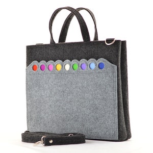 Felt Laptop Bag, Laptop Bag, Laptop case, Colorful Dots, Extraordinary laptop bag, Messenger Bag, rainbow dots bag, handbag, shopping bag,