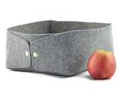 Nordic design storage basket, low large grey felt storage box, bawl, plateu, toy storage box, gray felt scandi homedecor,