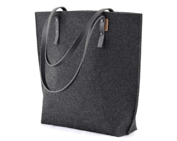 Felt and leather bag sale