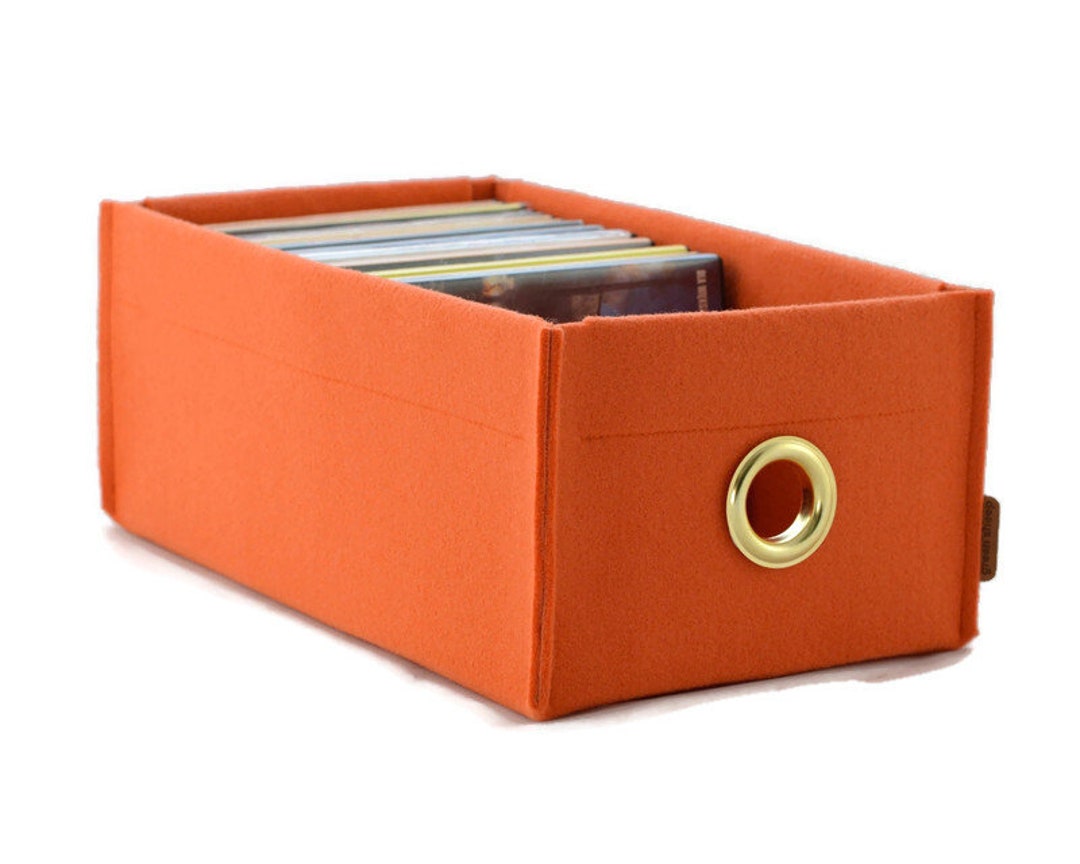 DVD Storage Box With Metal Circle Color Felt Basket Etsy