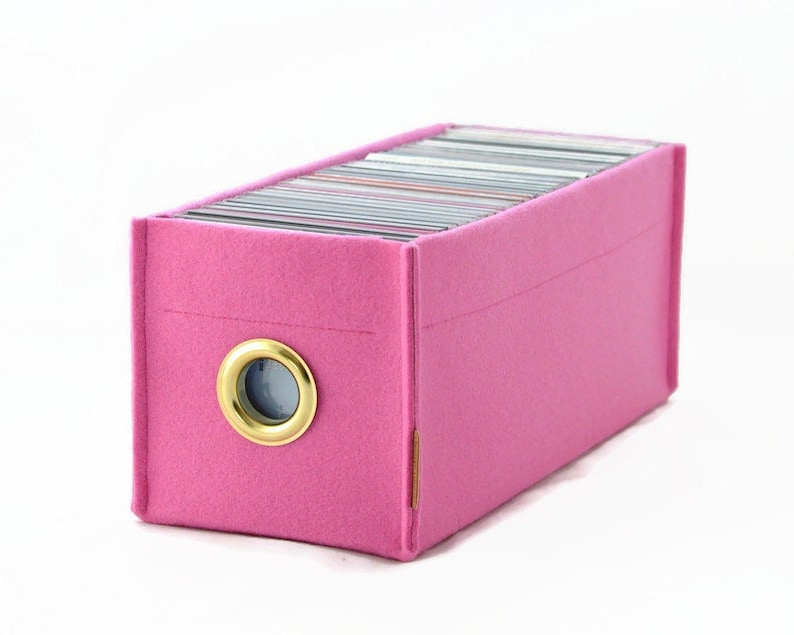 CD Storage Box With Metal Circle Color Felt Basket - Etsy