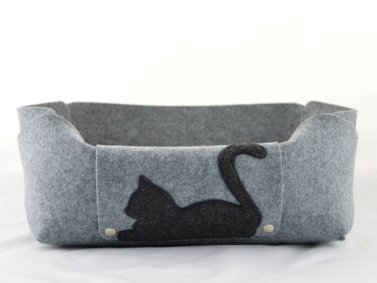 37 HQ Images Felt Cat Cave Australia : Wool Cat Cave Grey Cat Bed Felt Cat House Felted