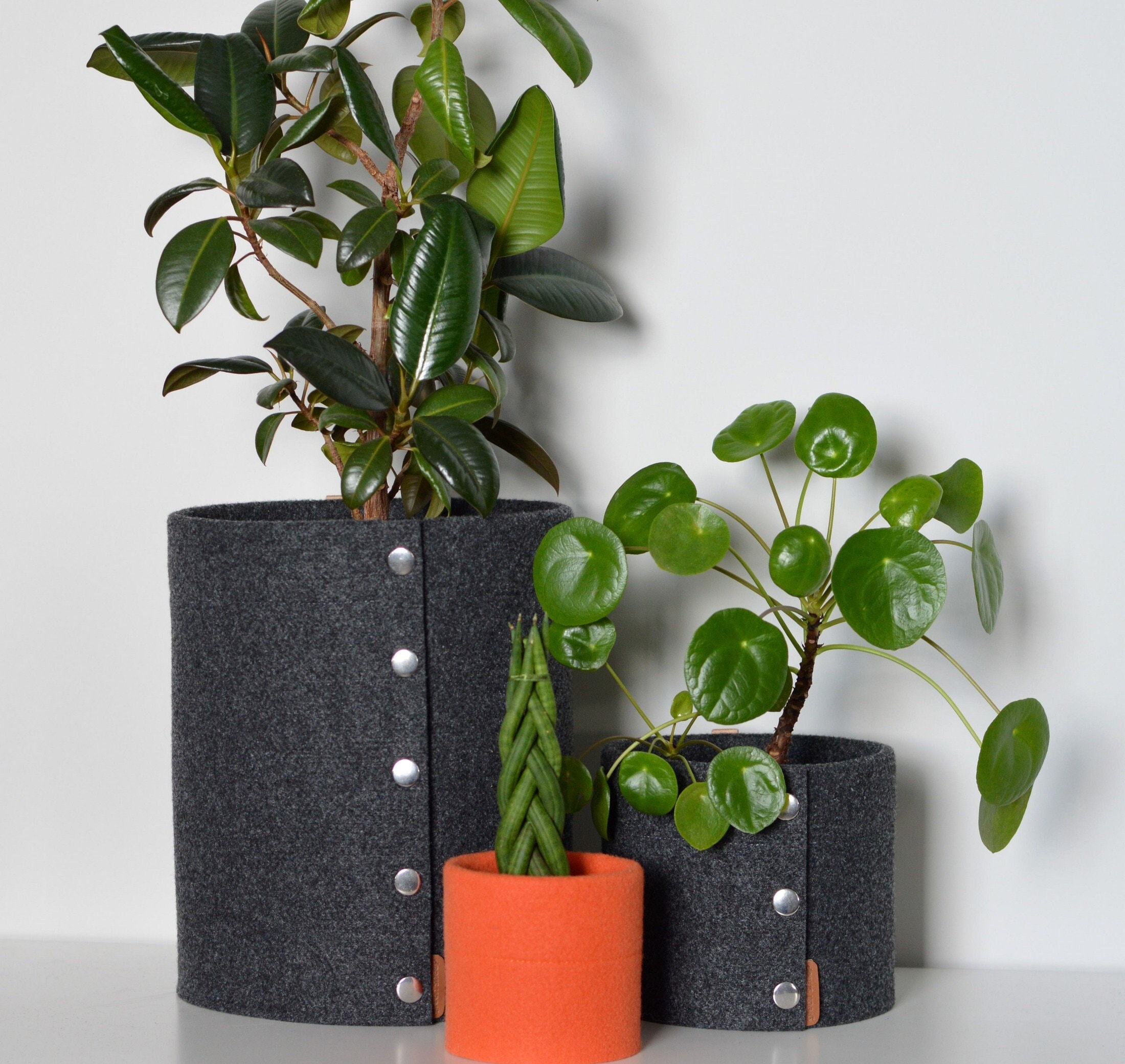 Large Plant pot cover handmade from felt, Nordic home decor, indoor felt  planter cover, possible in custom size, houseplants accesories