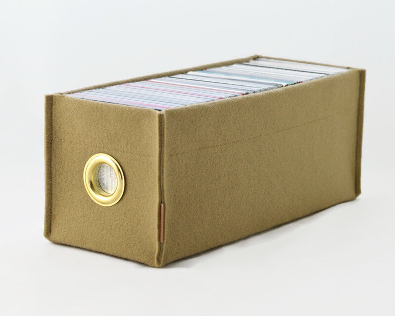 CD Storage Box With Metal Circle Color Felt Basket - Etsy