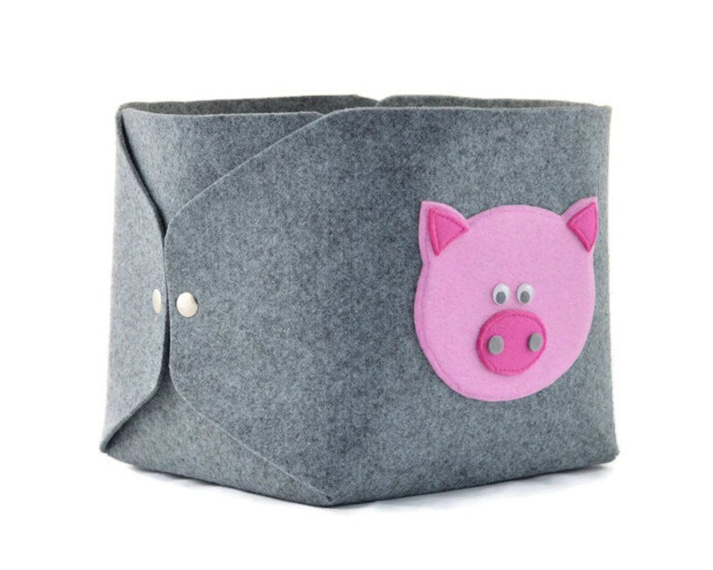 Toy Storage Basket Felt Storage Bin Felt Bin Felt Basket Etsy