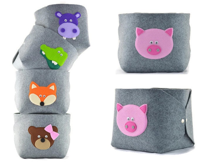 Toy Storage Basket Felt Storage Bin Felt Bin Felt Basket Etsy