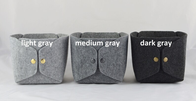 CD Storage basket, felt storage bin, felt bin, felt CD basket, CD storage box, grey cd storage bin, gray felt box, felt bin, housewarming image 8