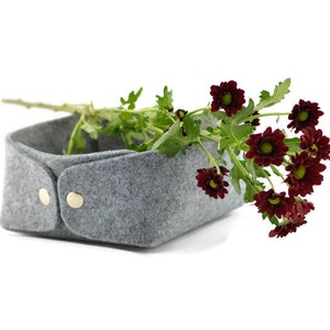 Storage basket, high small gray felt storage bin, felt bin, bawl, plateu, storage box, storage bin, toy storage box, gray felt storage bin
