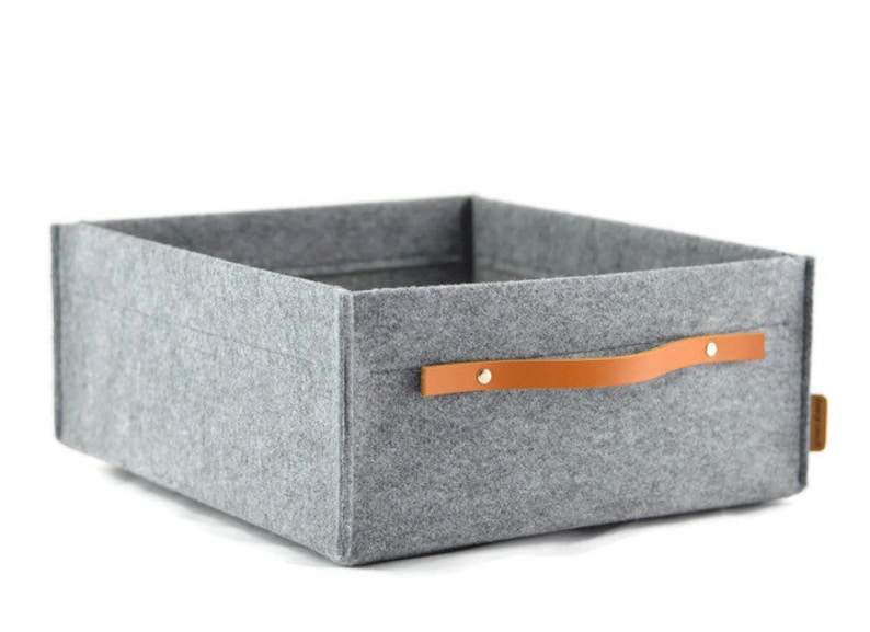 Felt Storage Box With Leather Handle Fits to Ikea Kallax Etsy Australia
