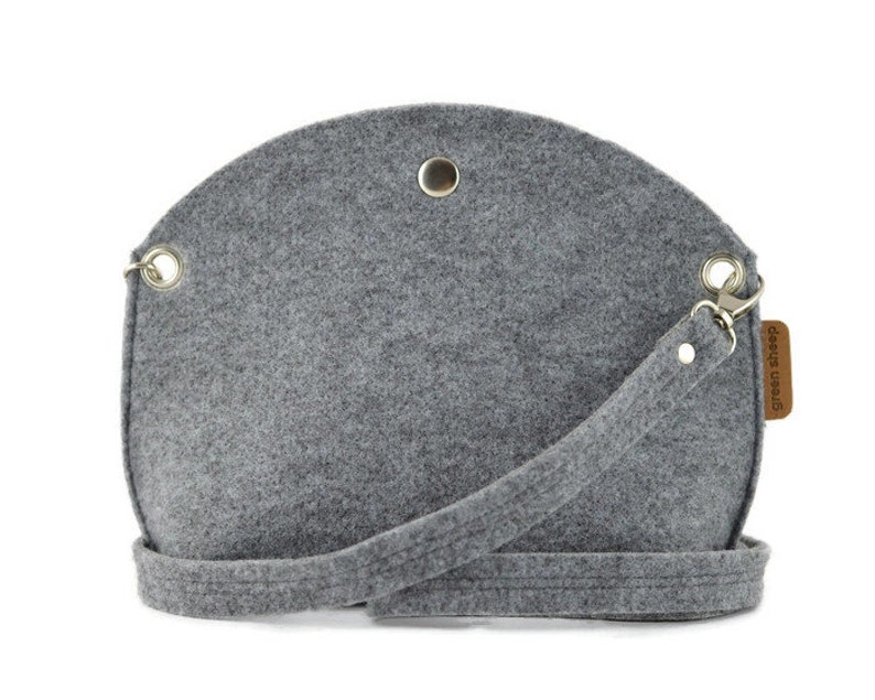 Petit sac à main en bandoulière, sac à main en feutre minimaliste gris, petit sac en feutre, mini sac à main, moderne, cadeau pour elle image 4