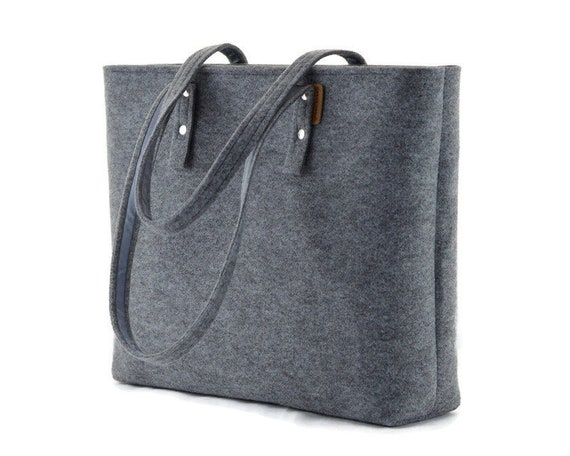 Gray tote shop bag