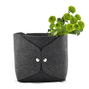 Storage basket, felt storage bin medium, felt bin, felt basket toys, storage box, storage bin, toy storage box charcoal anthracite felt