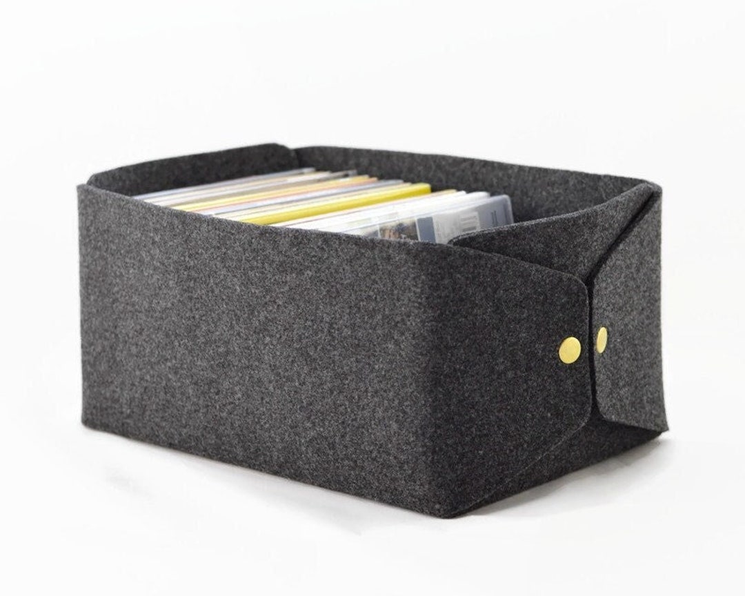 DVD Storage Basket, Felt Storage Bin, Felt Bin, Felt DVD Basket, DVD