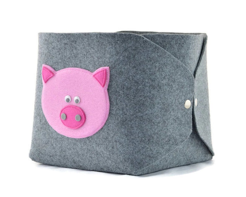 Toy Storage Basket Felt Storage Bin Felt Bin Felt Basket Etsy