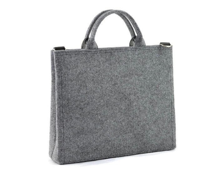 Gray Minimalist Laptop Bag Made Out of Felt Messenger Grey -  Sweden