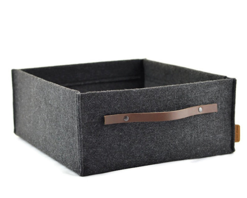 Ikea Basket With Leather Handle Storage Container to Kallax Etsy