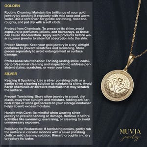 a gold necklace with a pendant, and it is described as a gold jewelry piece.