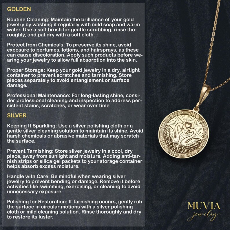 a gold necklace with a pendant, and it is described as a gold jewelry piece.