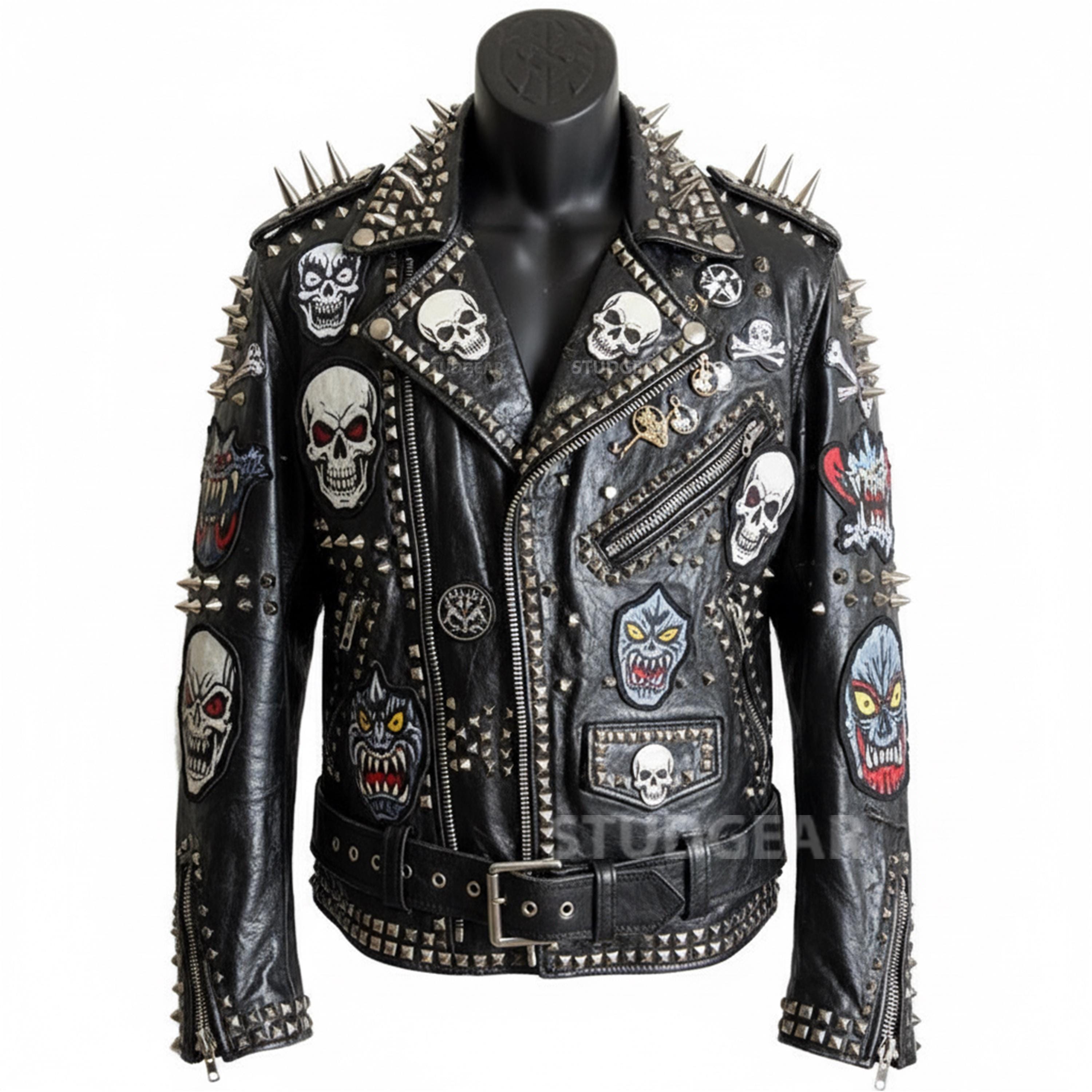 Studded Sons of Anarchy Biker Jacket | Spiked Leather SAMCRO Grim
