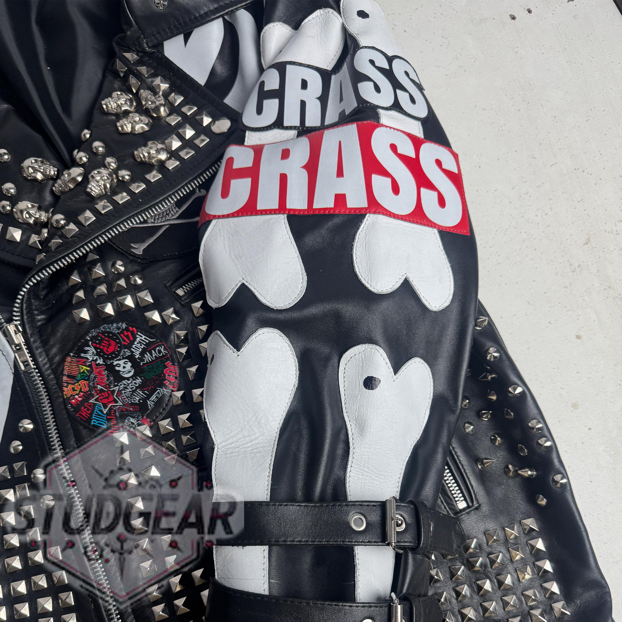 Studded Extreme Black Leather Skeleton Jacket | Towering Spikes