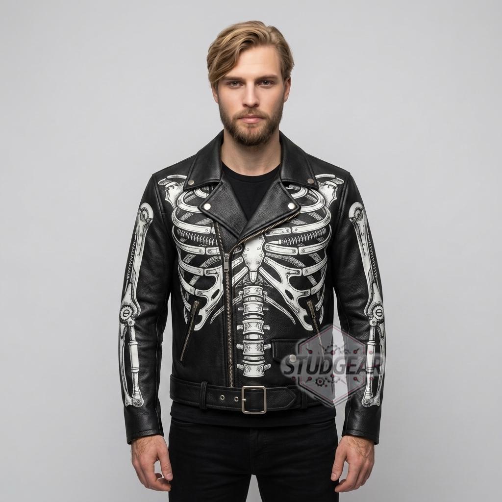 Leather Skull Jacket - Etsy