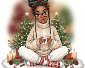 20 PNG | Magical Christmas Girl Clipart Bundle | Holiday Digital Graphics