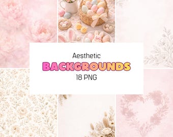 Aesthetic Backgrounds Mega Bundle  Floral, Pastel, Seasonal, Minimal | 9:13 Phone Background Set