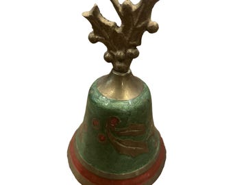Campana navideña vintage de latón y metal de Sountry, fabricada en India
