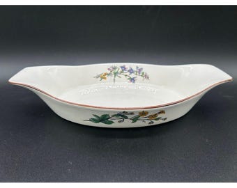 Vintage Woodhill Fine Bakeware Floral Design Oval Baking Dish Oven Microwave