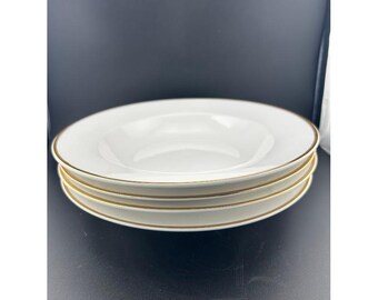 Wallace Silversmiths Gold Plume China Rim Soup Bowls Set of 4