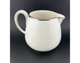 Noritake Yvonne Creamer Pitcher Ivory China Silver Trim 7522 Japan