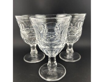 Set of 3 Vintage Fostoria Argus 4 7/8" Clear  Cordial Wine Glasses Goblets