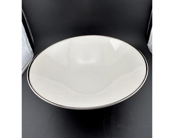 Noritake Ivory China Yvonne Serving Bowl 7522 Silver Trim Japan