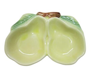 Cuenco de cerámica vintage Belmar de CA, EE. UU., con forma de pera amarilla, para dulces y frutos secos