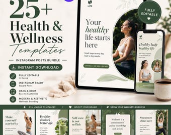 Healthcare Template, Instagram Canva Template, Editable Social Media Post, Digital Marketing, Coach, Medical, Doctor