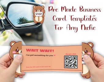 Folded QR Business Card Template | Editable Canva Design (Digital Download)