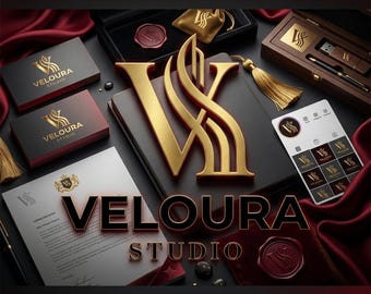 Kit de marquage complet personnalisé | Création de logo de luxe, panneau de marque, modèles pour réseaux sociaux