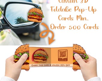 Custom 3D Pop-Up Cards | Business Promotion, Marketing (Min. 500)