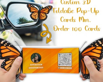Custom Pop-Up Cards | 3D Foldable Cards for Business, Events & Marketing (Min Order 100 Cards)