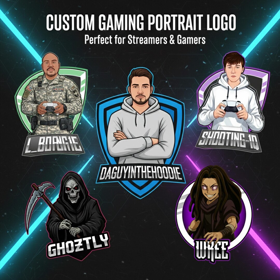 Custom Gaming Mascot Logo | Cartoon Avatar Design for Twitch Streamers ...
