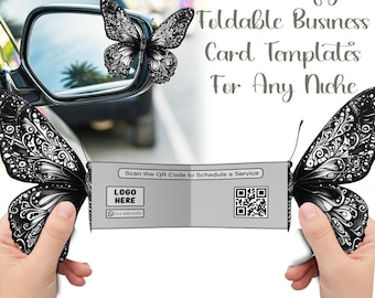 10 Butterfly Pop Up Card Templates | Foldable Marketing Business Card (Digital Download)