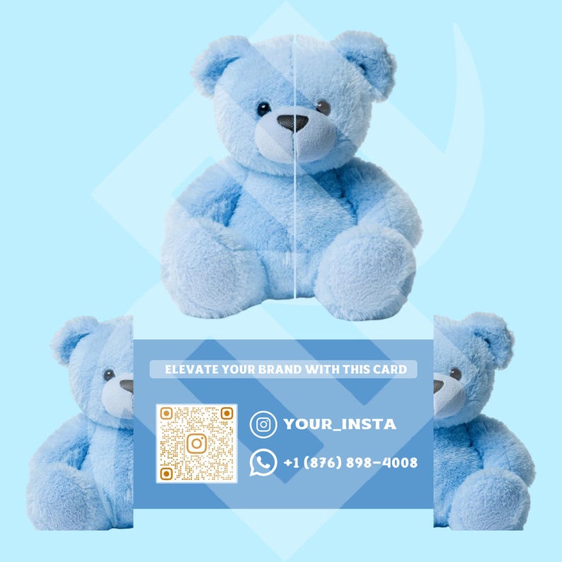 Qr Code Bear Pop-up Business Card Design | Custom QR Code Marketing (PDF Format) - Etsy