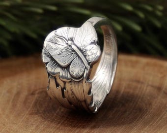 Dainty Butterfly Spoon Ring - Vintage Swedish Silverplate Spoon - Made in Sweden Flatware - Sized to Order