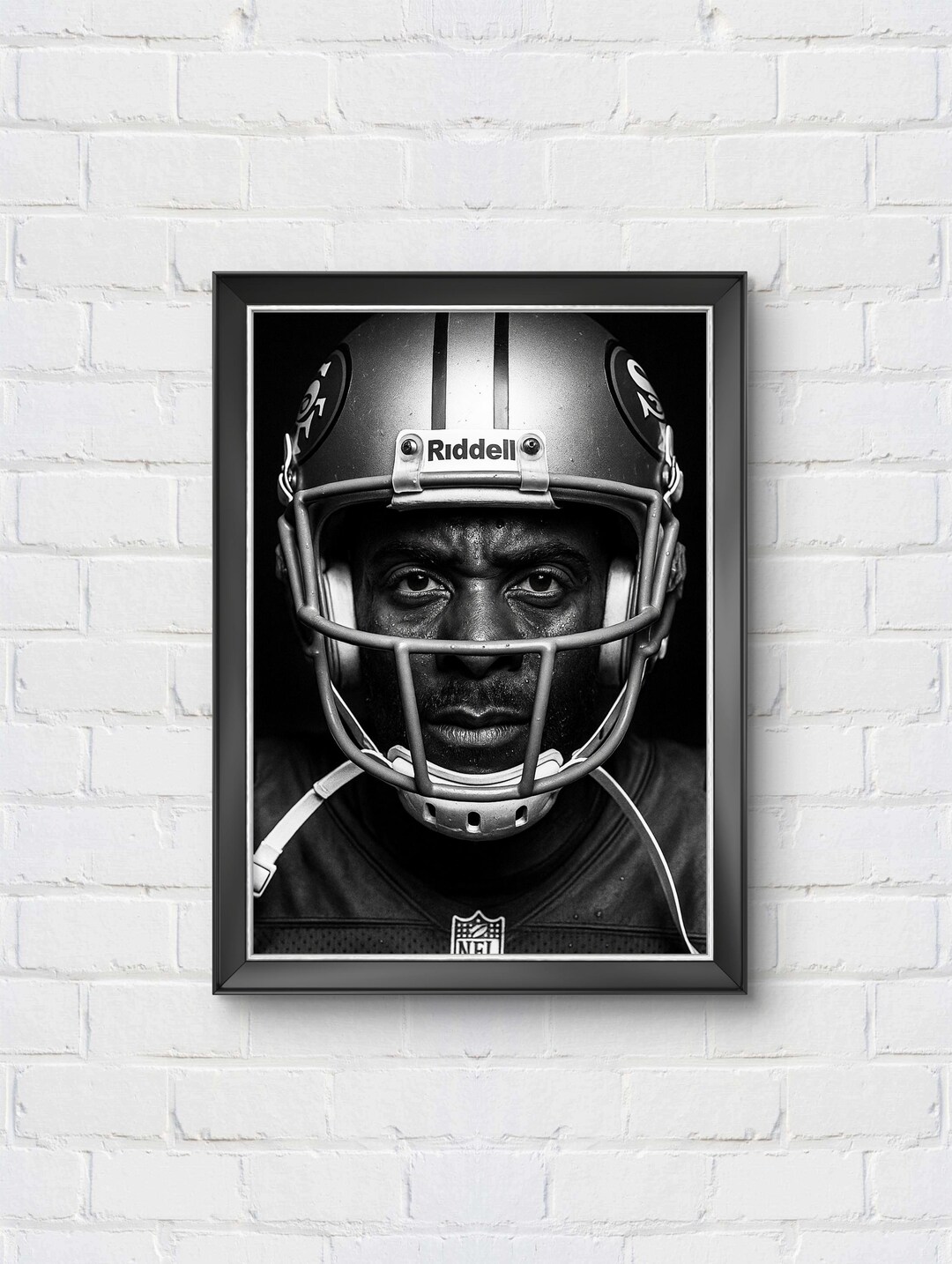 Jerry Rice Poster Wall Art Football Player Legend - Black and White ...