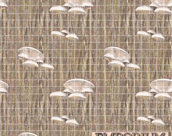 Tree Bark Mushroom Seamless Pattern PNG