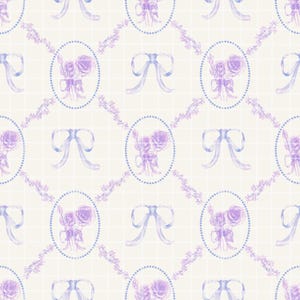 Sömlöst mönster med blomma i juni – Handritad ros och kaprifol Toile botanisk digital design – 300 DPI PNG nedladdning sublimering