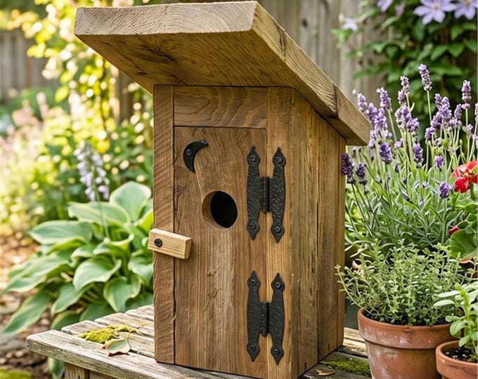 Amish Made Outhouse Rustic Birdhouse