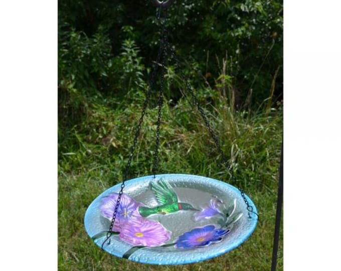 Bird Bath Hummingbird Hanging Bath Glass embossed designs
