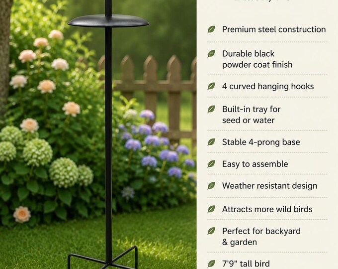 Deluxe Bird Feeding Station Kit Black 7'9" FEEDERS NOT INCLUED