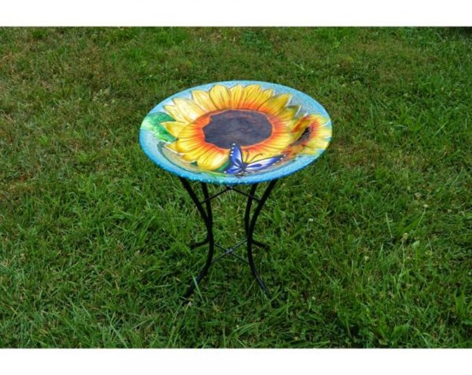 Bird Bath Blooming Sunflower Bird Bath with Stand embossed designs